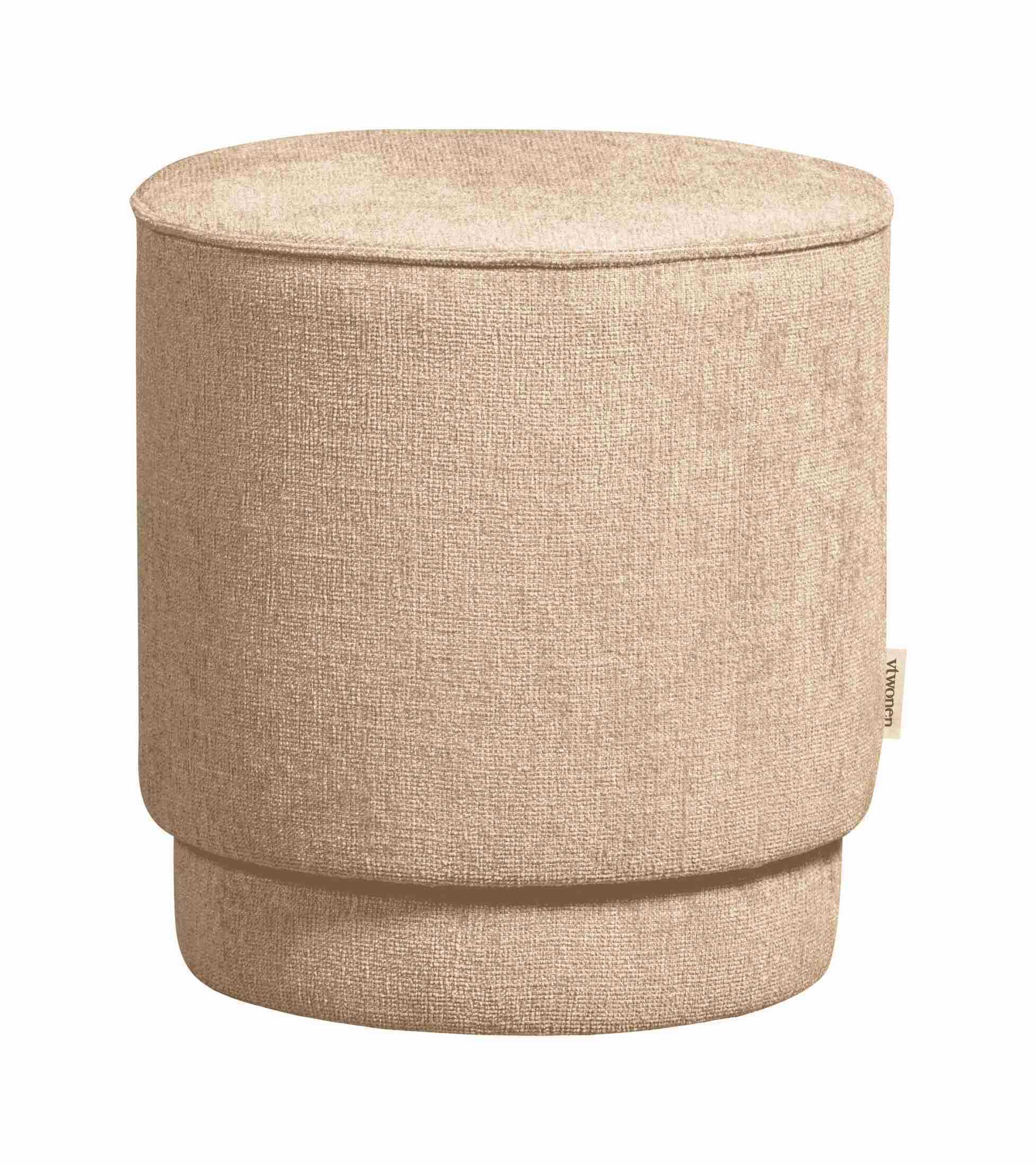 vtwonen Poef Pearl Chenille, 40cm - Naturel