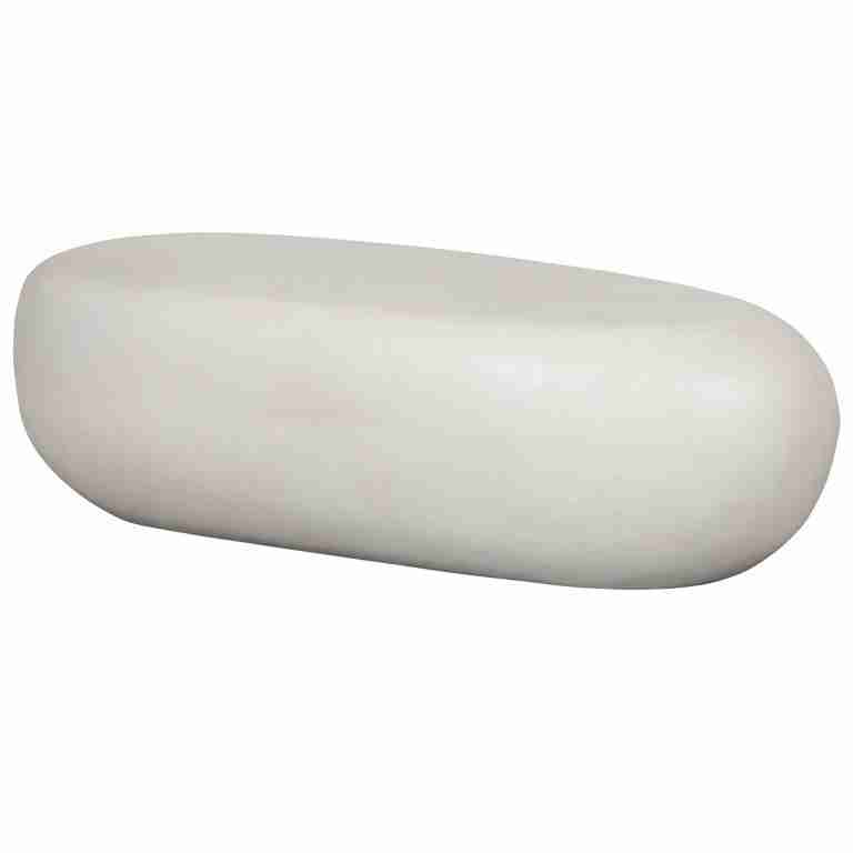 vtwonen Salontafel Pebble Betonlook, 100 x 43cm - Wit - Organisch