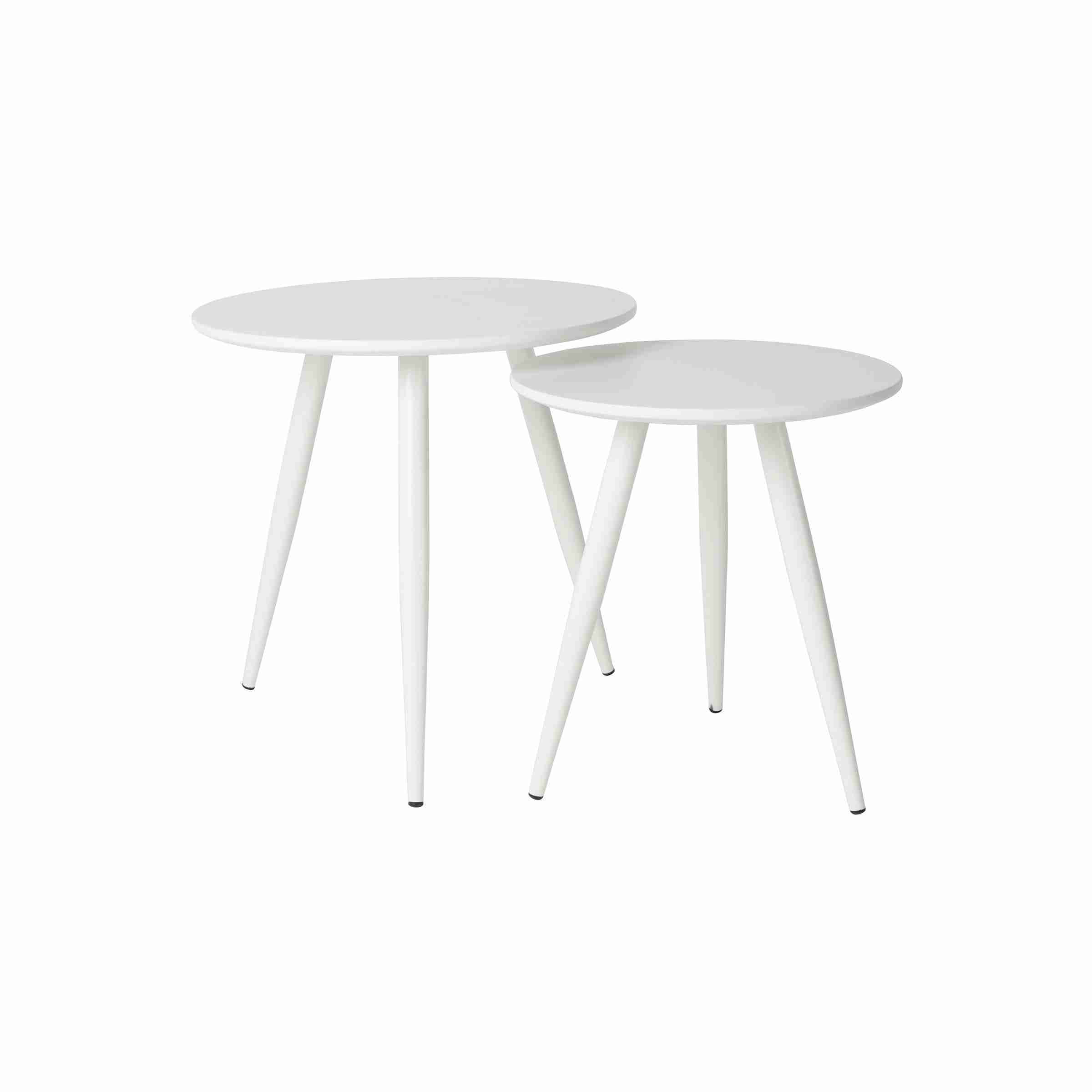 Bijzettafel 'Kevan' set van 2 stuks, kleur Wit