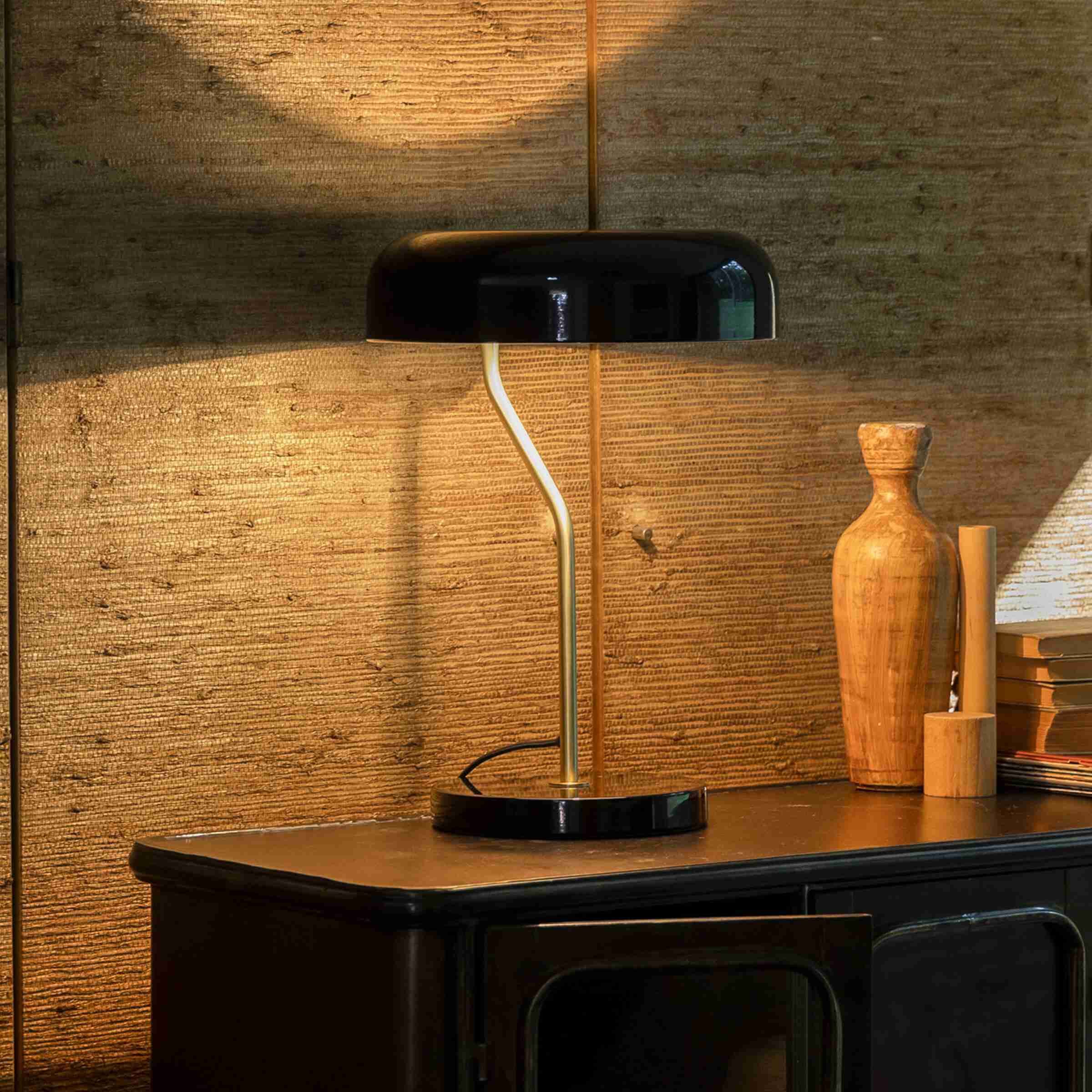 Dutchbone Tafellamp 'Eclipse' 42cm, kleur Zwart